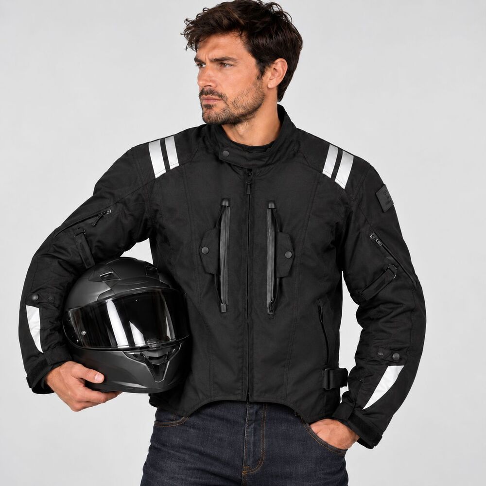 Nomad Ironborn Motorcycle Jacket Men’s L Black Armored 4 Season Removable Liner